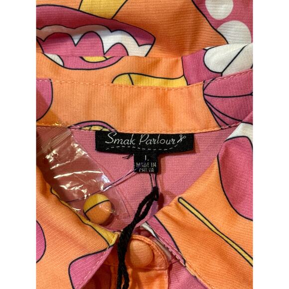 Smak Parlour Unique Vintage Pink Funky Mushroom Mini Dress L NWOT - Picture 4 of 4